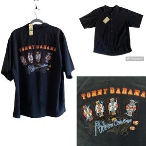 Tommy Bahama Silk Short Sleeve Ride Em Cowboys Poker Cards